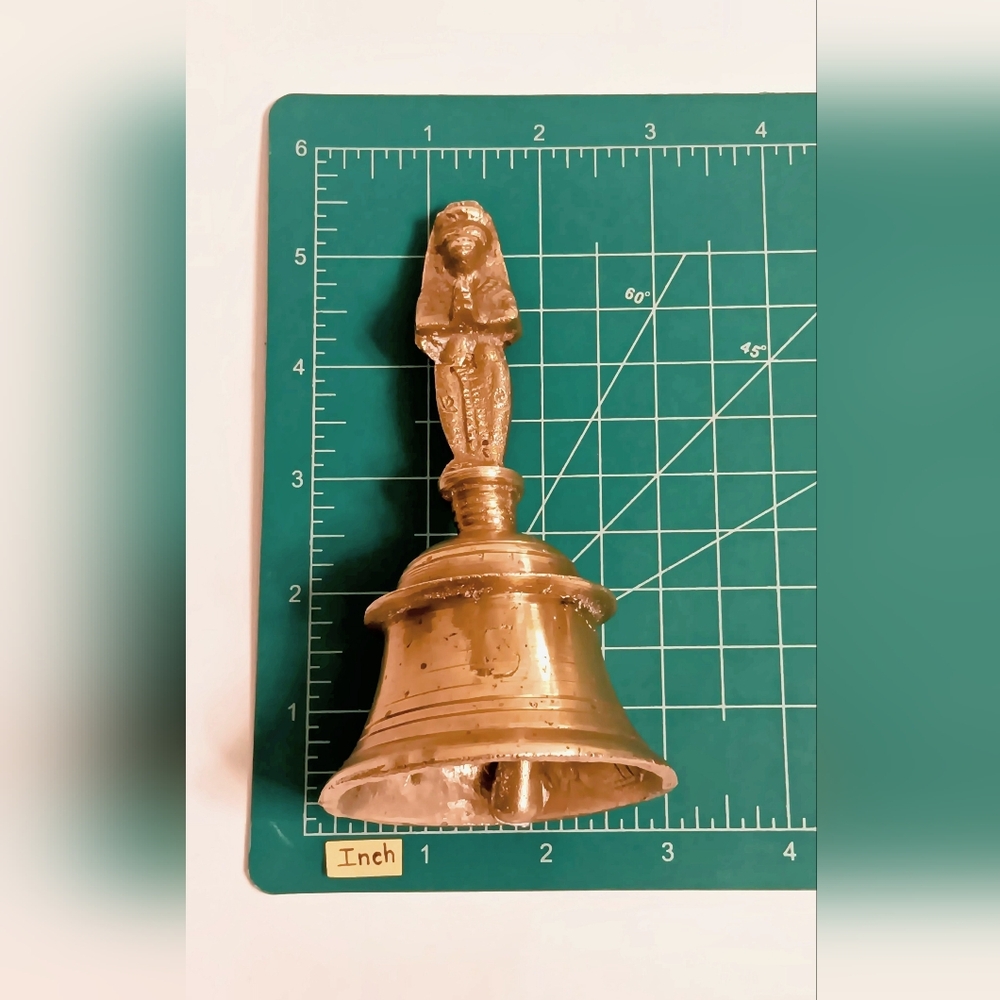 Vintage Brass Hanging Religious Hanuman figure Handcrafted Engraved Bell India 3 - Picture 9 of 10